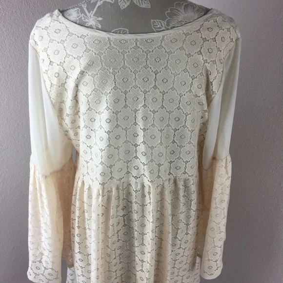 NWT 2tee Couture Floral Lace Western Dress Women size Medium Cottage core Boho - Picture 6 of 8